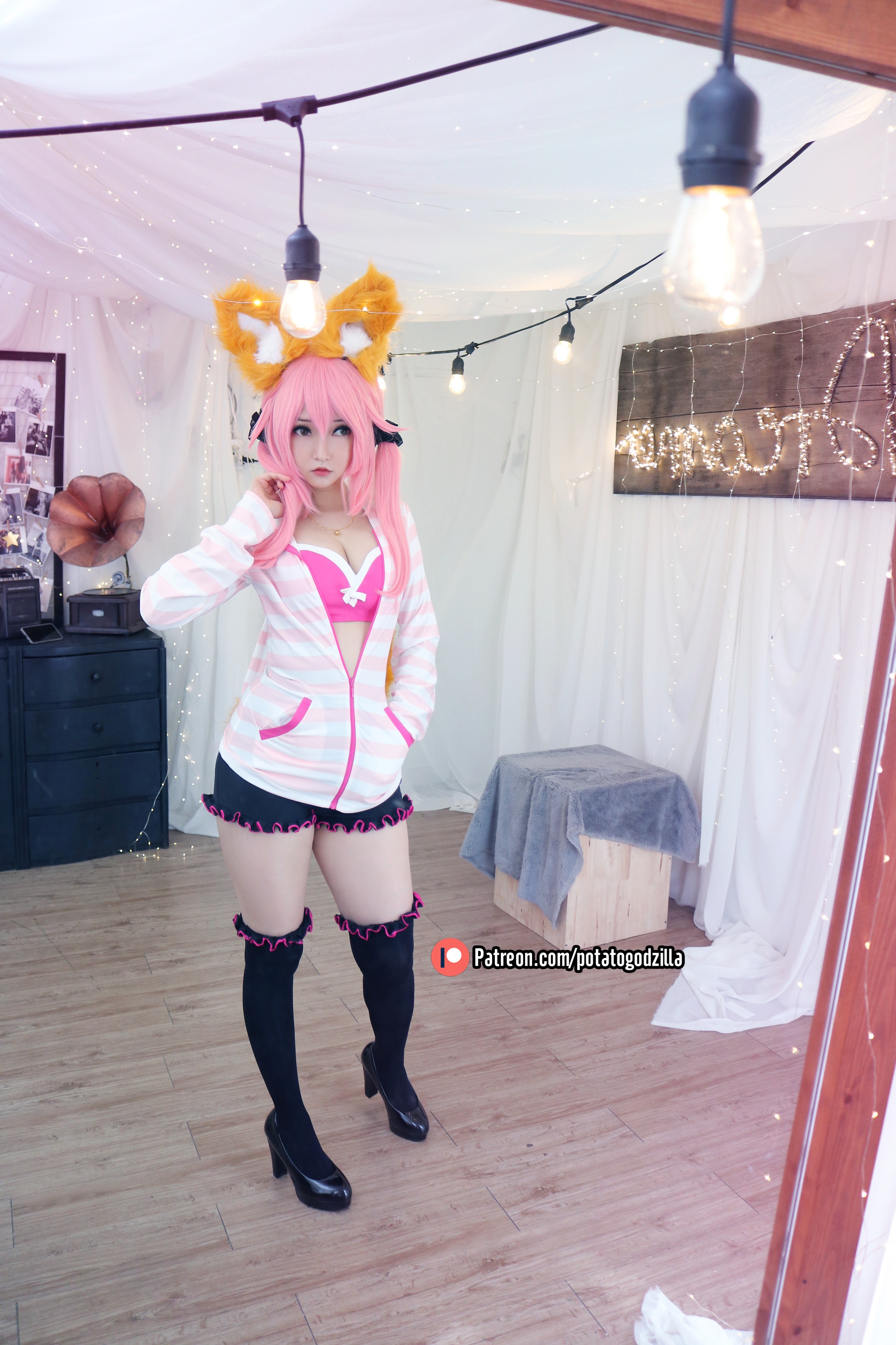 图片[1]-Potato Godzilla – NO.077 Tamamo School Uniform[50P]-XikXak